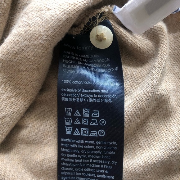 Tommy Hilfiger Men's Classic Preppy Tan Polo Shirt Large - Picture 10 of 11